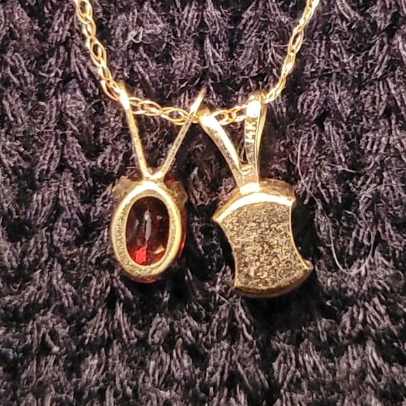 10K Necklace with (2) 14K Pendants - Picture 4 of 6